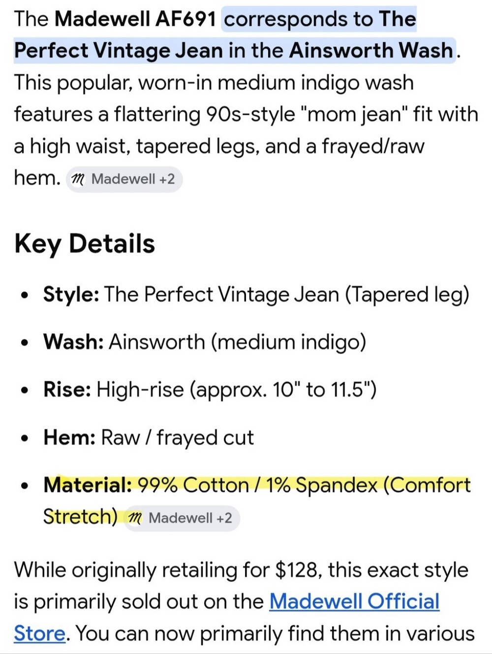 Madewell The Perfect Vintage Jean Women's Size 28 High Rise Frayed Raw Jeans - Picture 14 of 14